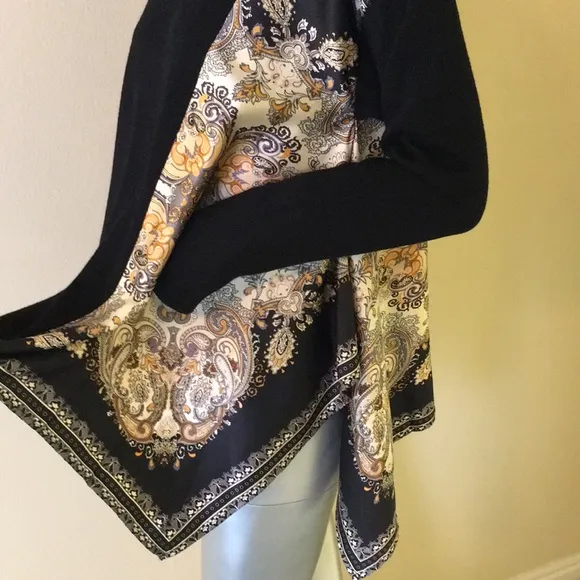 CHICO'S | Scarf-Detail Sweater Pullover Scarf Print