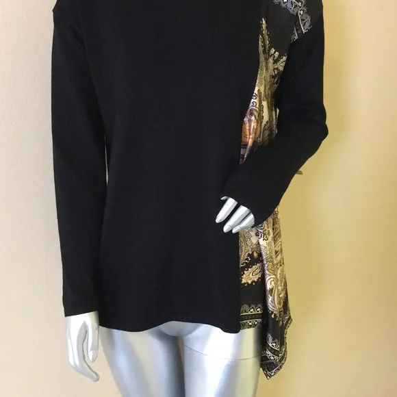 CHICO'S | Scarf-Detail Sweater Pullover Scarf Print