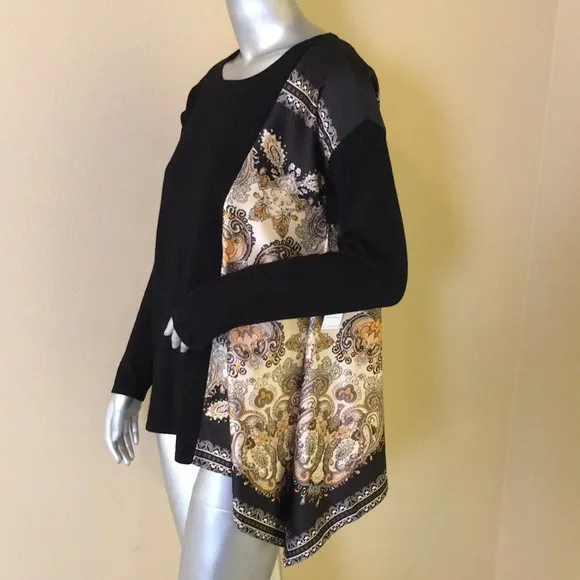CHICO'S | Scarf-Detail Sweater Pullover Scarf Print