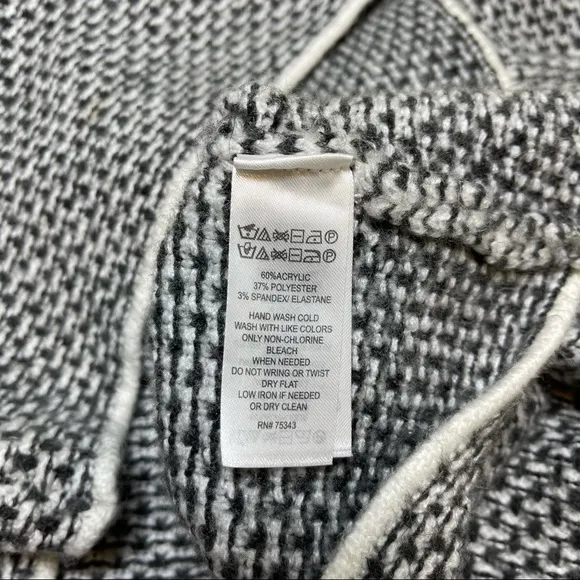 Christian Siriano Black White Knit Turtle Neck Sweater Size Small
