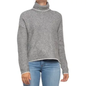 Christian Siriano Black White Knit Turtle Neck Sweater Size Small