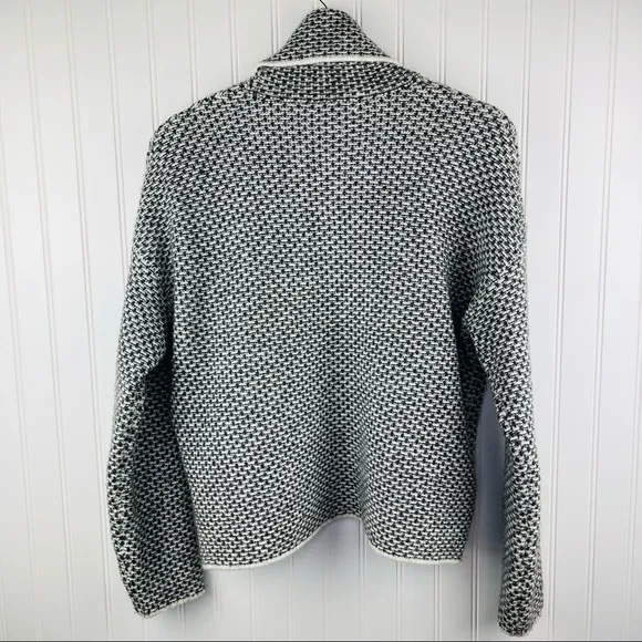 Christian Siriano Black White Knit Turtle Neck Sweater Size Small