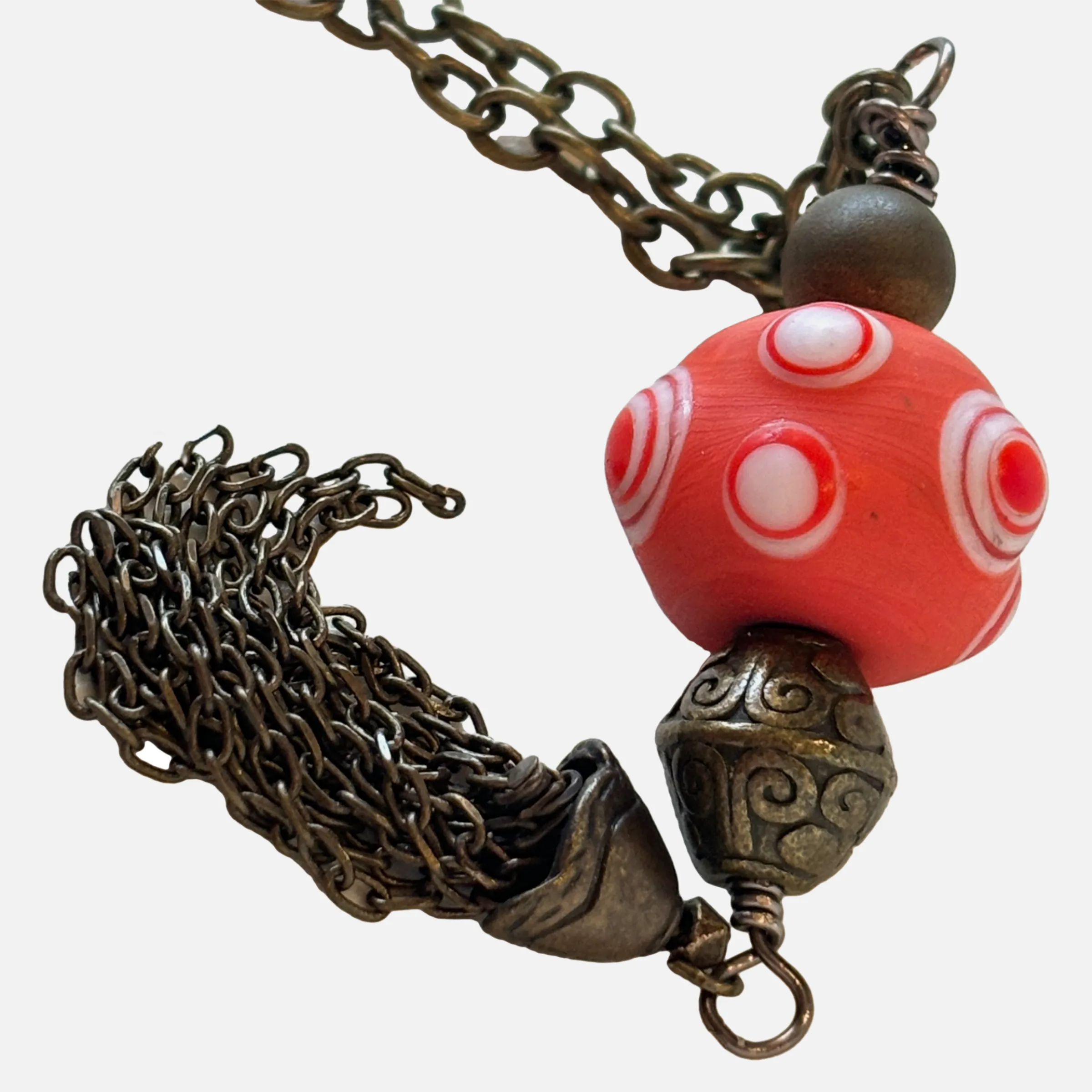 Cirque de Orange Beaded Tassel Necklace (57)