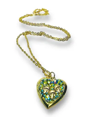 Clay Locket/Brass Mushroom Locket*