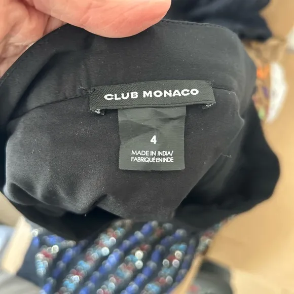 Club Monaco Black Pleated A-Line Mini Skirt