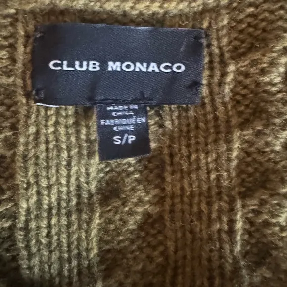 Club Monaco Unisex Modern Cable Crew Knit Long Sleeve Sweater Size S