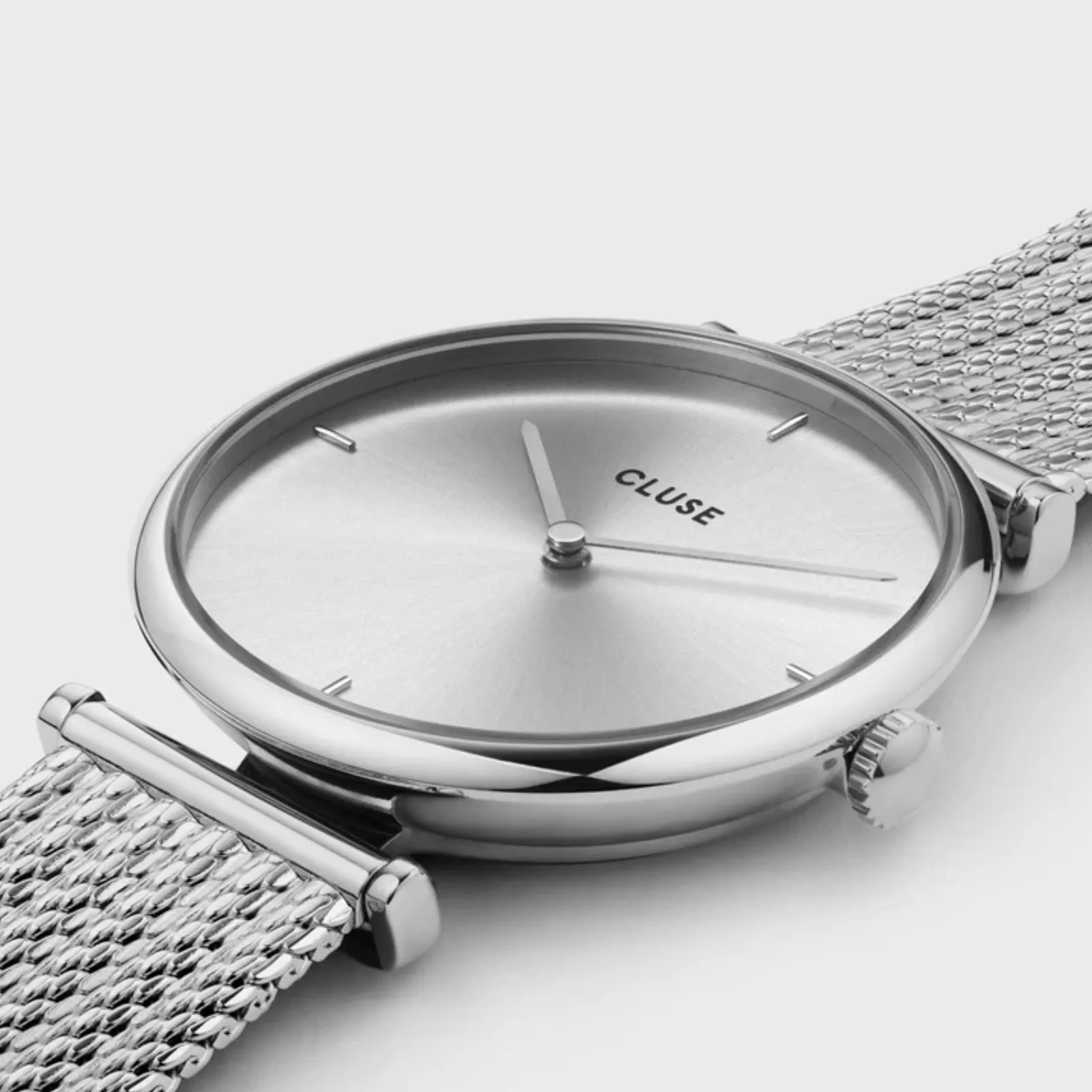 Cluse Triomphe Silver Mesh Watch