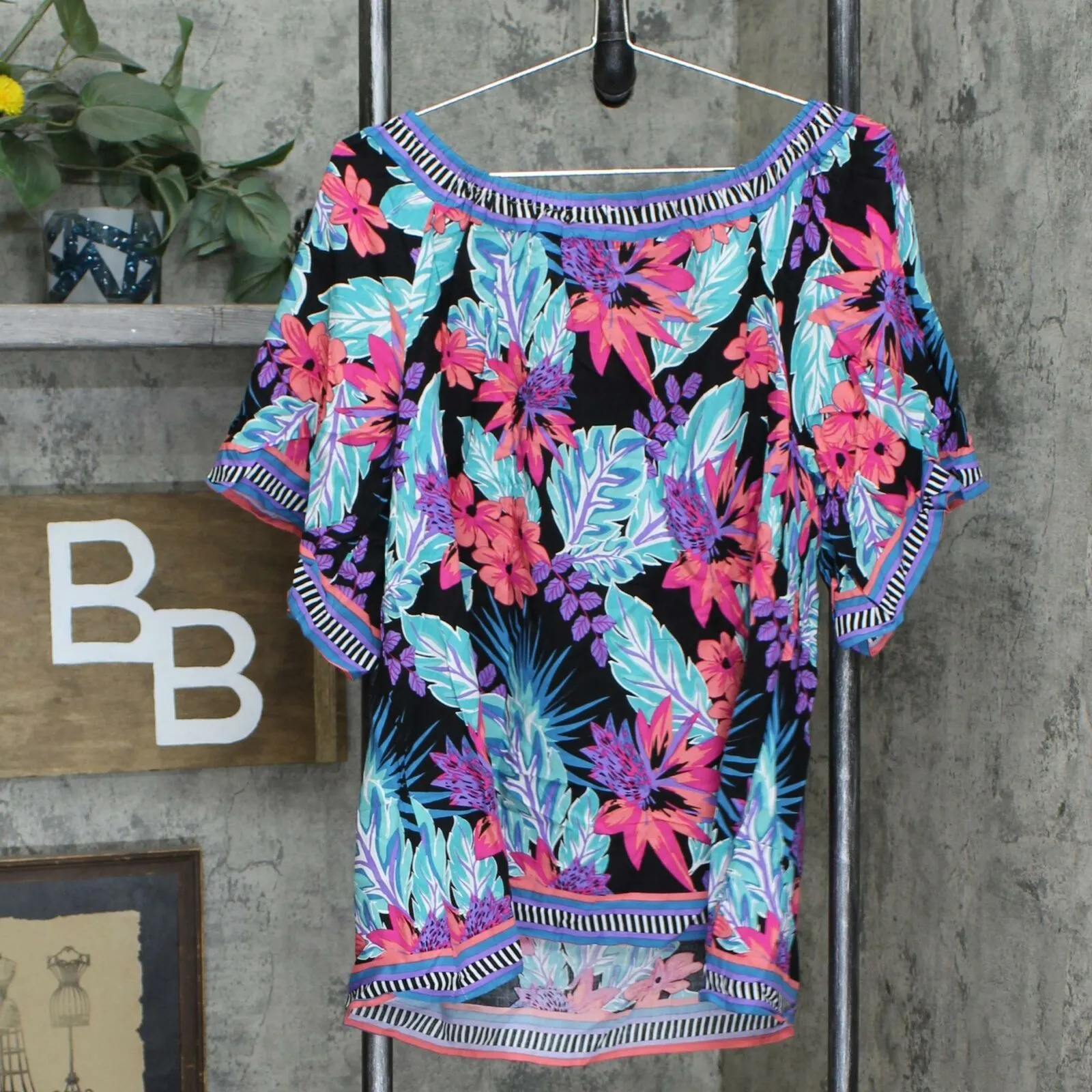 Colleen Lopez Women's Off The Shoulder Mixed-Print Blouse