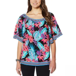 Colleen Lopez Women's Off The Shoulder Mixed-Print Blouse