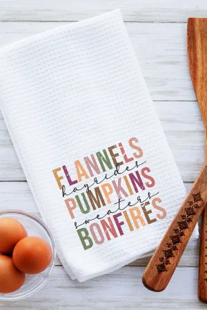 Colorblock Fall Things Waffle Kitchen Towel