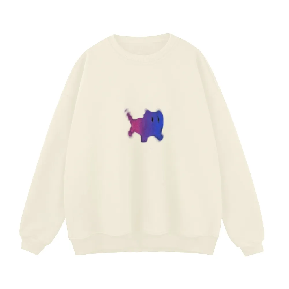 Colorblock Kitten Print Sweatshirt
