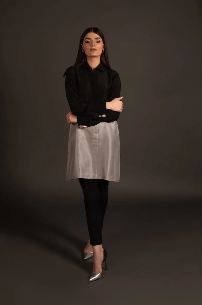 Colorblock Metallic Tunic