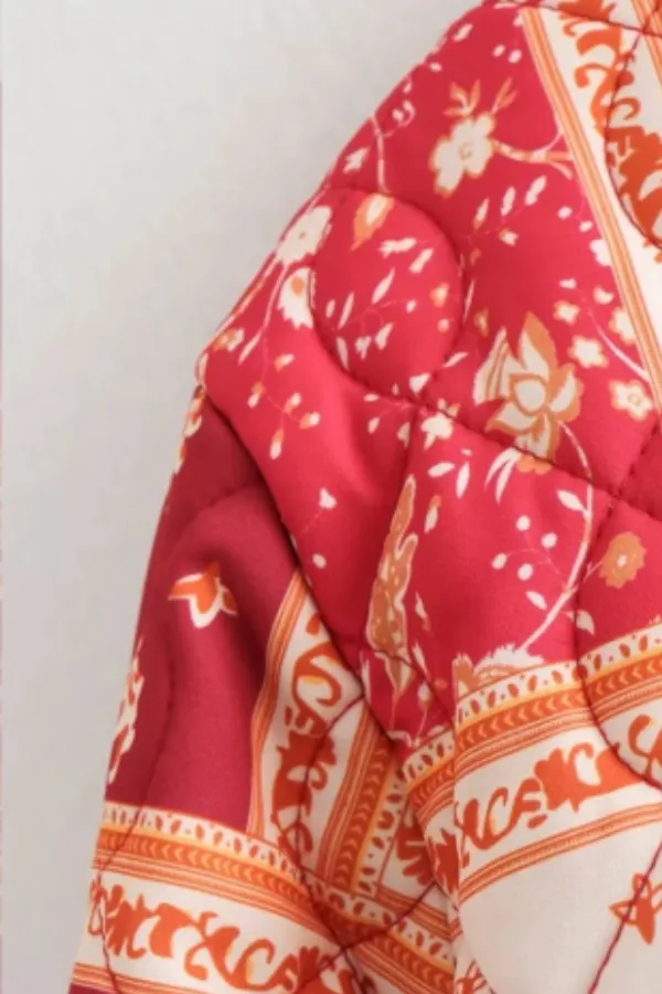 Colorblock Printed Cotton Jacket
