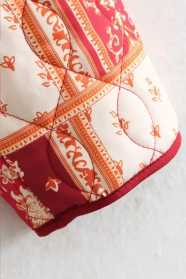 Colorblock Printed Cotton Jacket