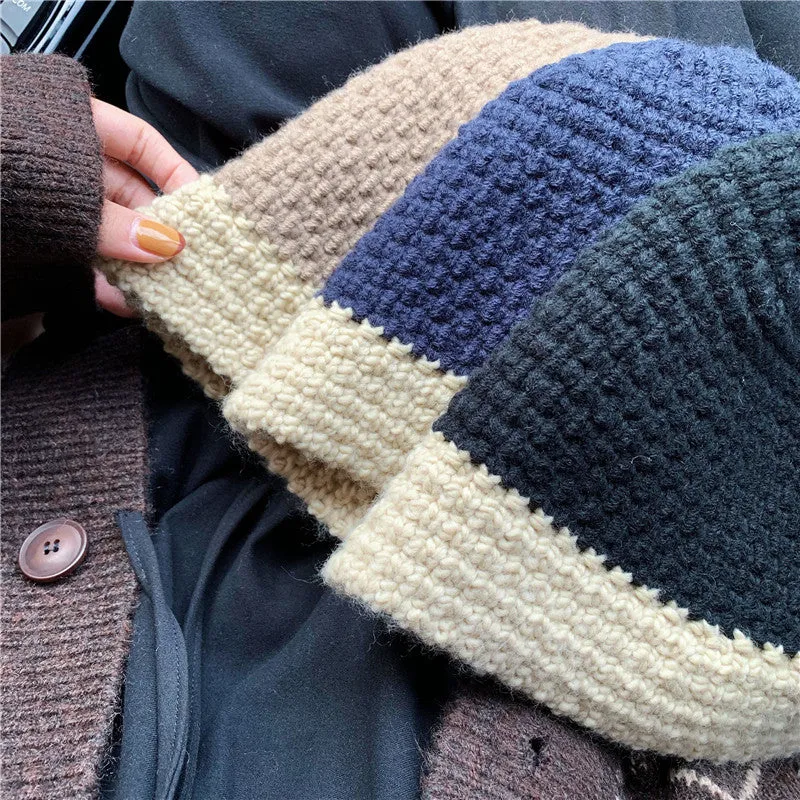 Colorblock Wool Fisherman Hat UB3224