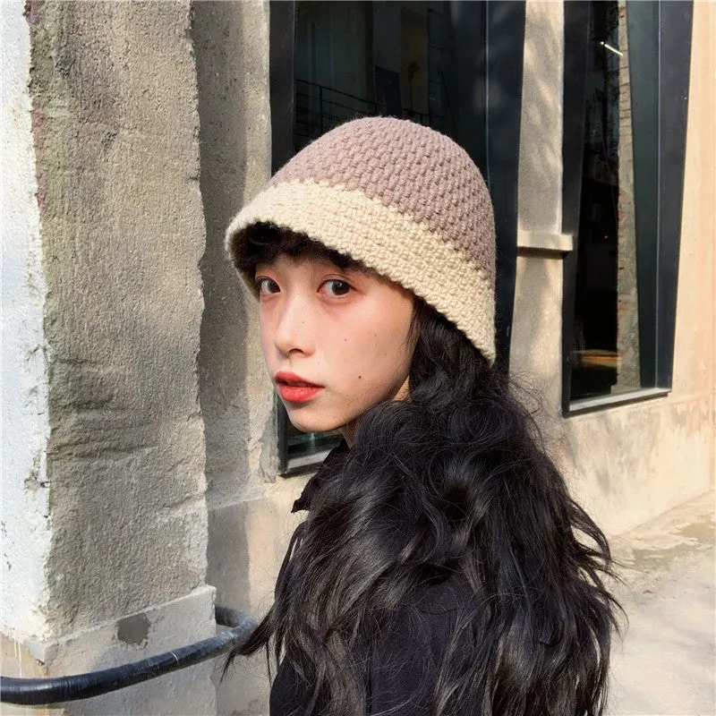 Colorblock Wool Fisherman Hat UB3224