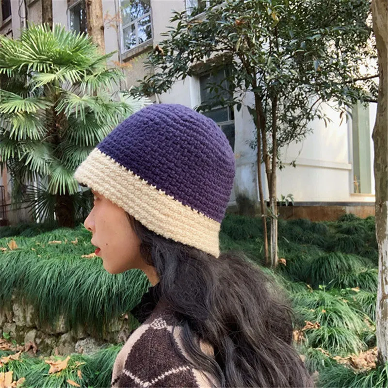 Colorblock Wool Fisherman Hat UB3224
