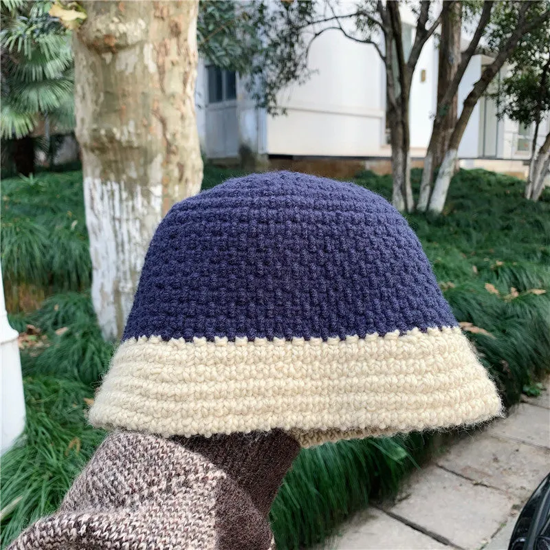 Colorblock Wool Fisherman Hat UB3224