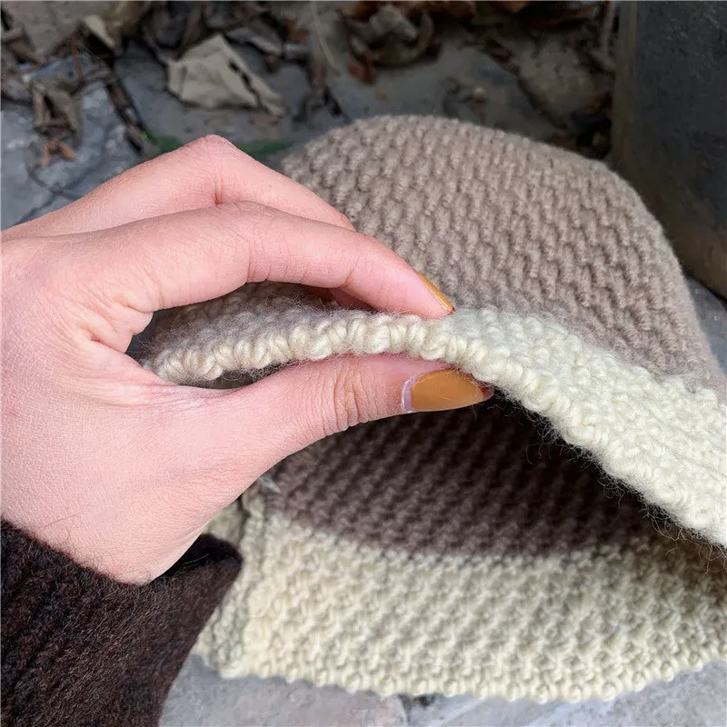 Colorblock Wool Fisherman Hat UB3224