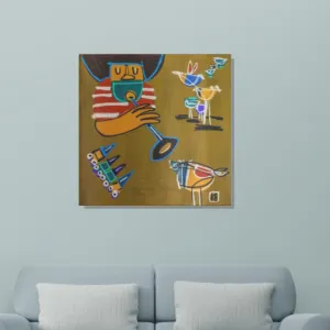 Cool Cat Blowing - Lebo Brushed Aluminum Artbond