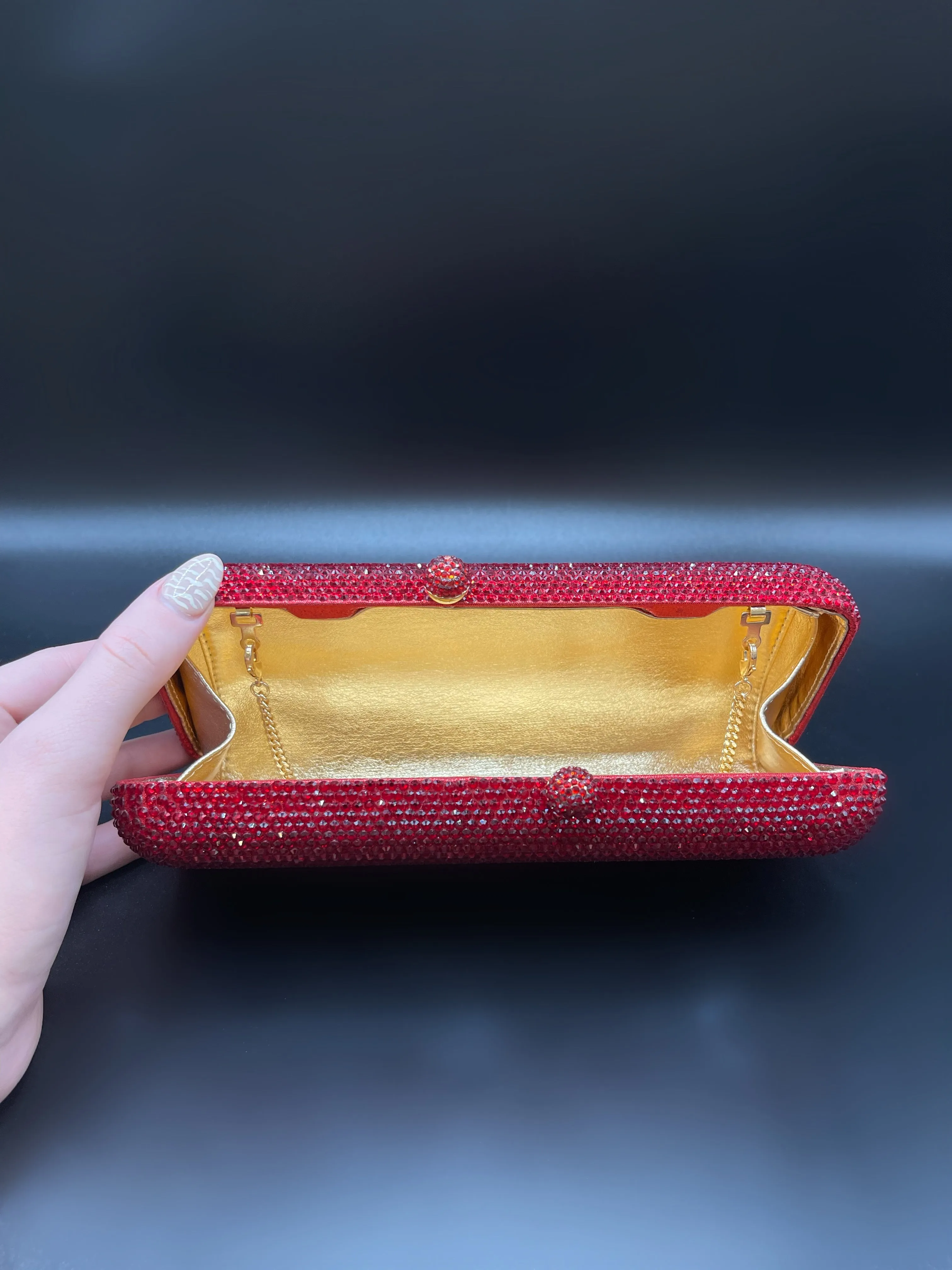 Crystal Clutch Ruby Red
