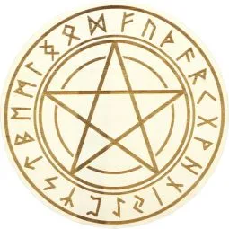 Crystal Grid - Large - Runes with Pentacle