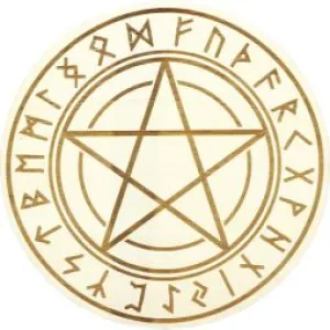 Crystal Grid - Large - Runes with Pentacle