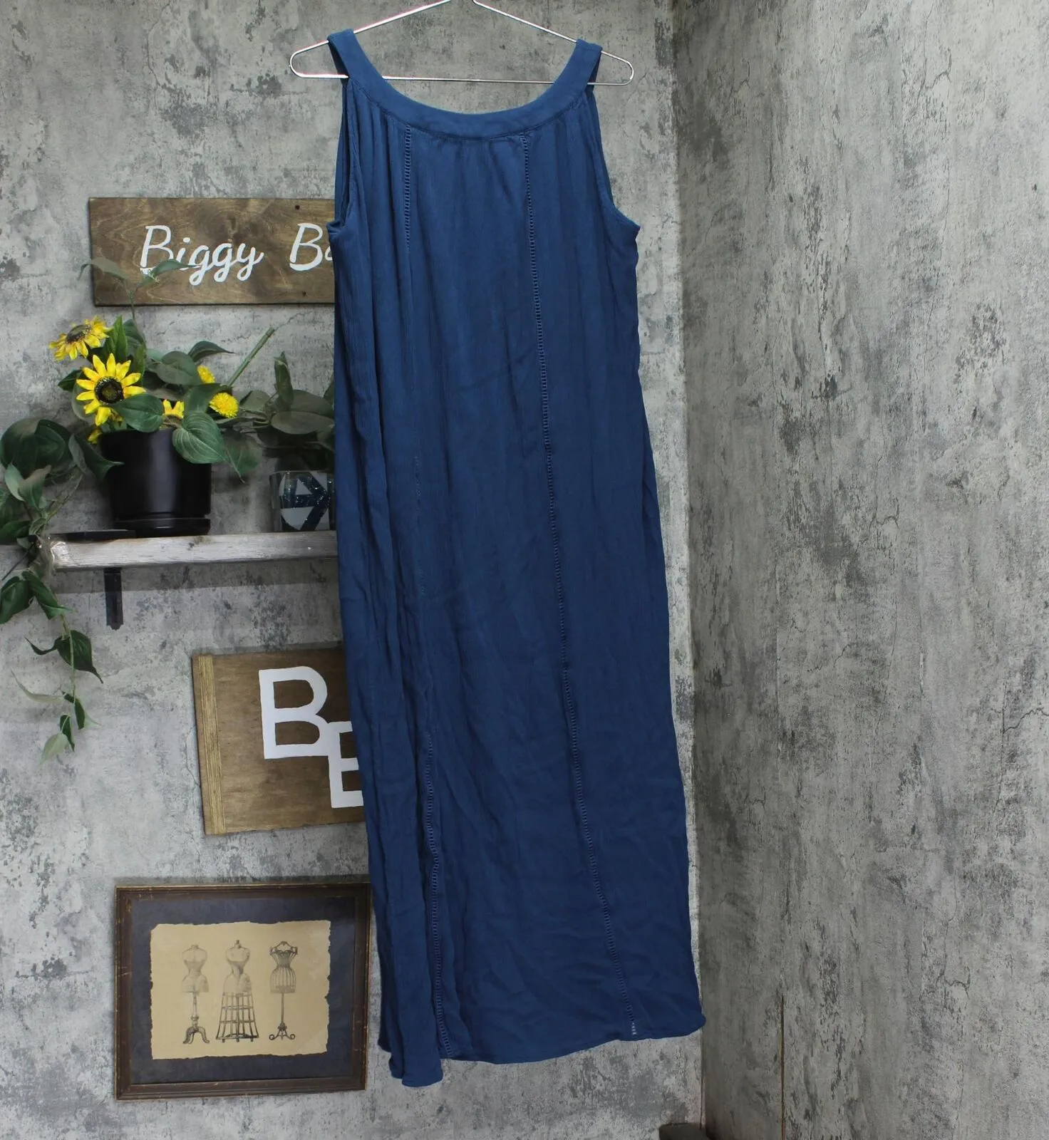 Curations Womens Gauze Lined Sleeveless Maxi Dress 16791774435a67 Blue XL