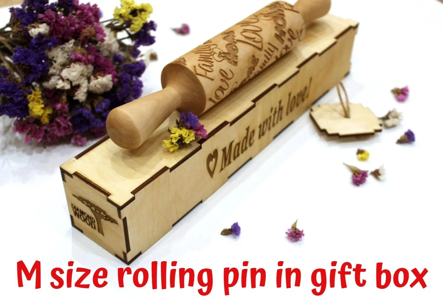 Damask Embossed Rolling Pin, Kaleidoscope, Textured Cookies,Clay Stamp