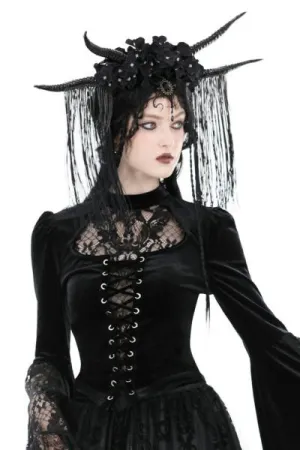 Devils Queen Tassel Headband - Black