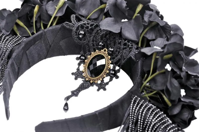 Devils Queen Tassel Headband - Black