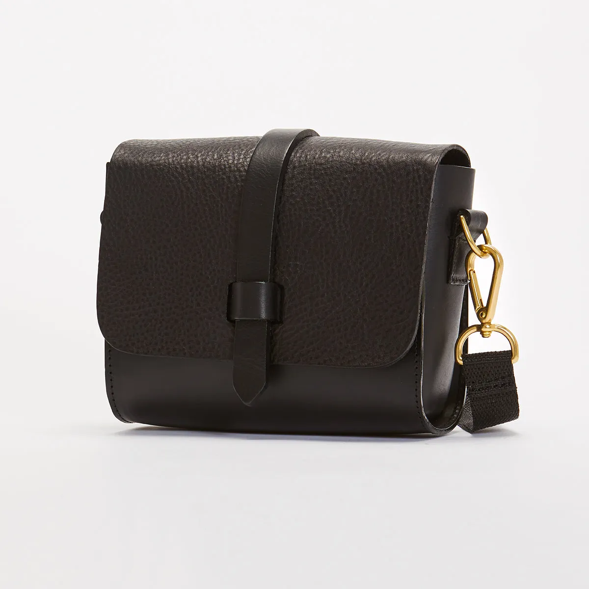 Dinky Upcycled Leather Handbag Black