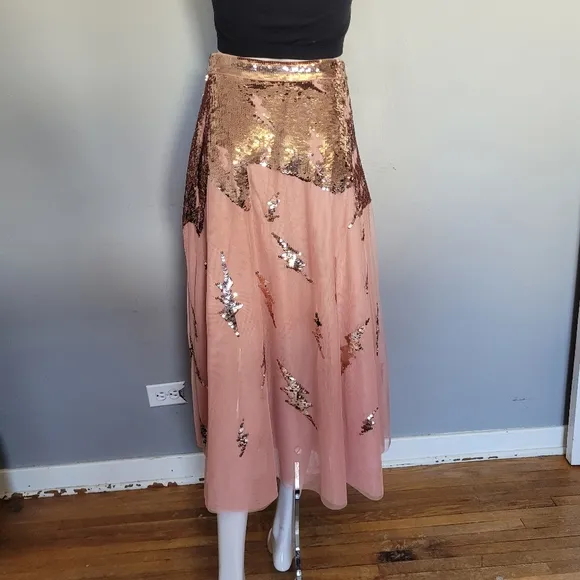 Dixie Lightning Bolt Midi Skirt, VGUC, Size 8