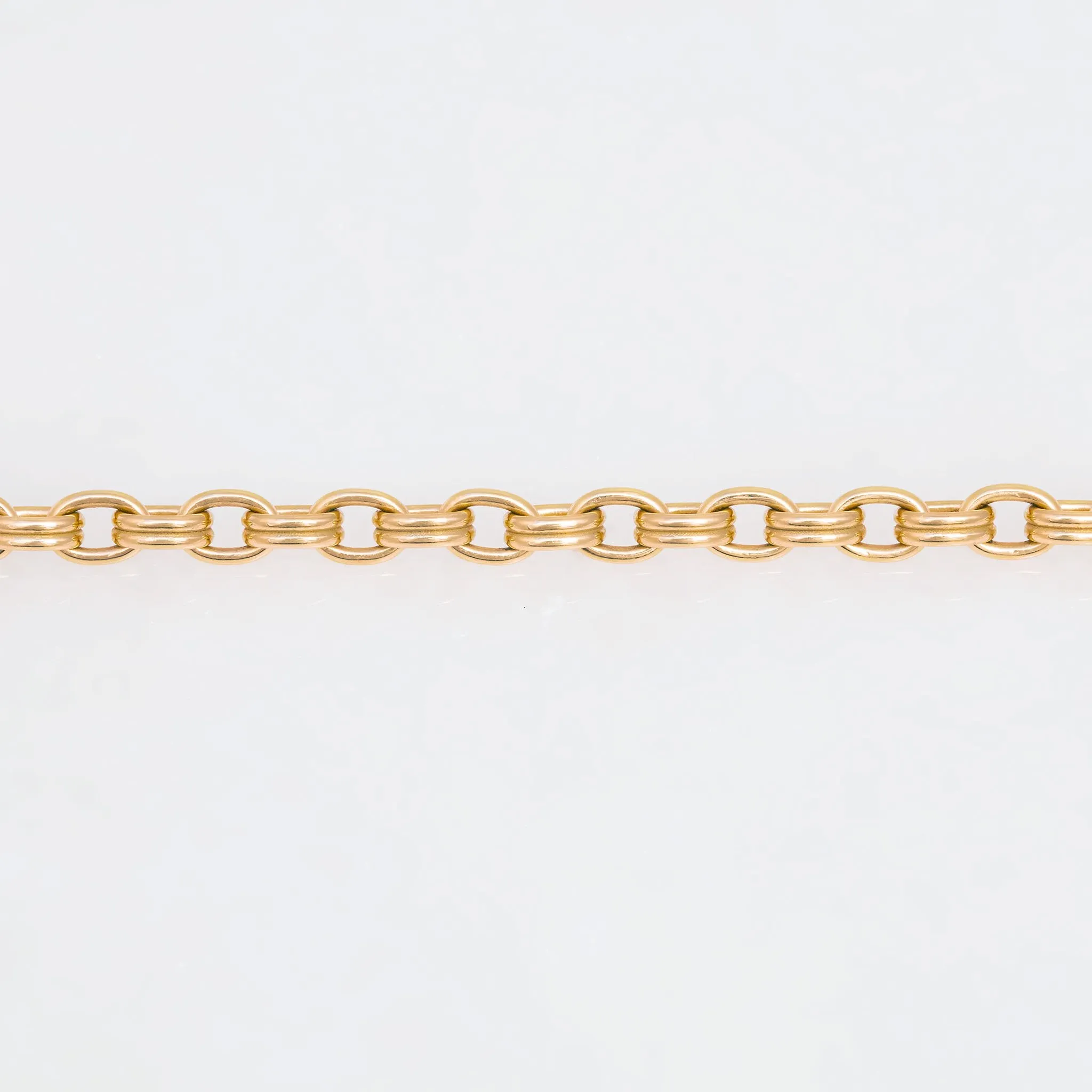Double Chain Necklace, 18K Yellow Gold, Medium Link, 32"