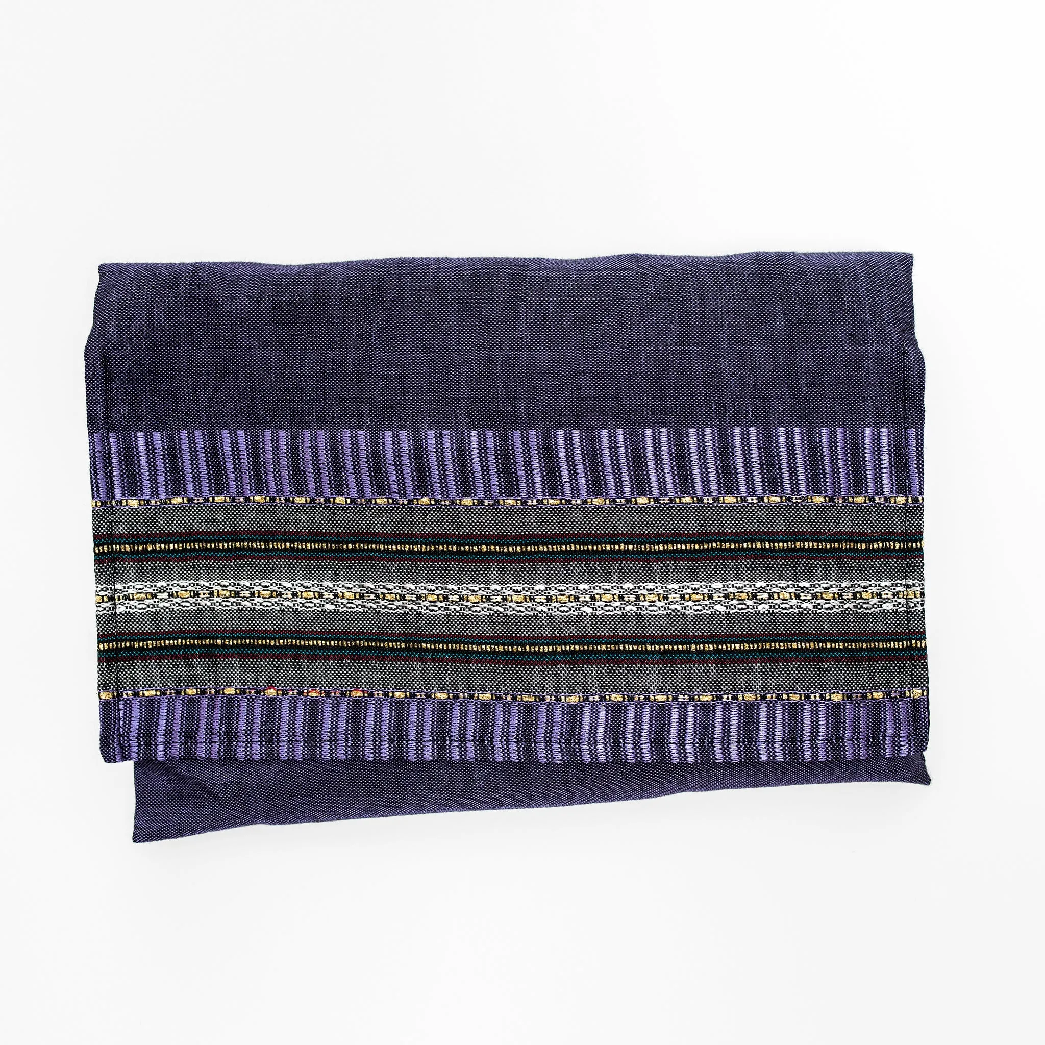 Elia - Silk Tallit- Gray with Gold on Purple