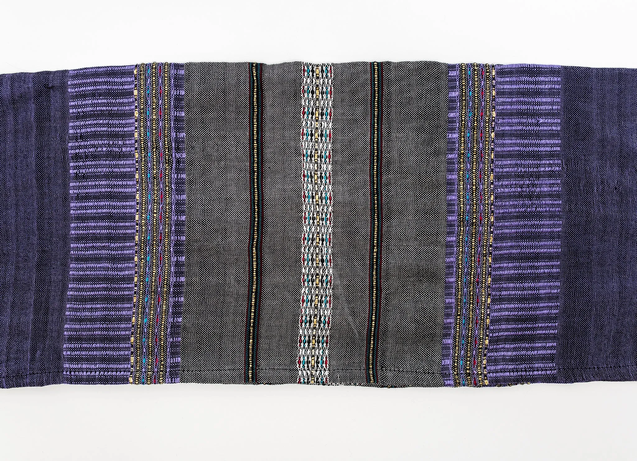 Elia - Silk Tallit- Gray with Gold on Purple