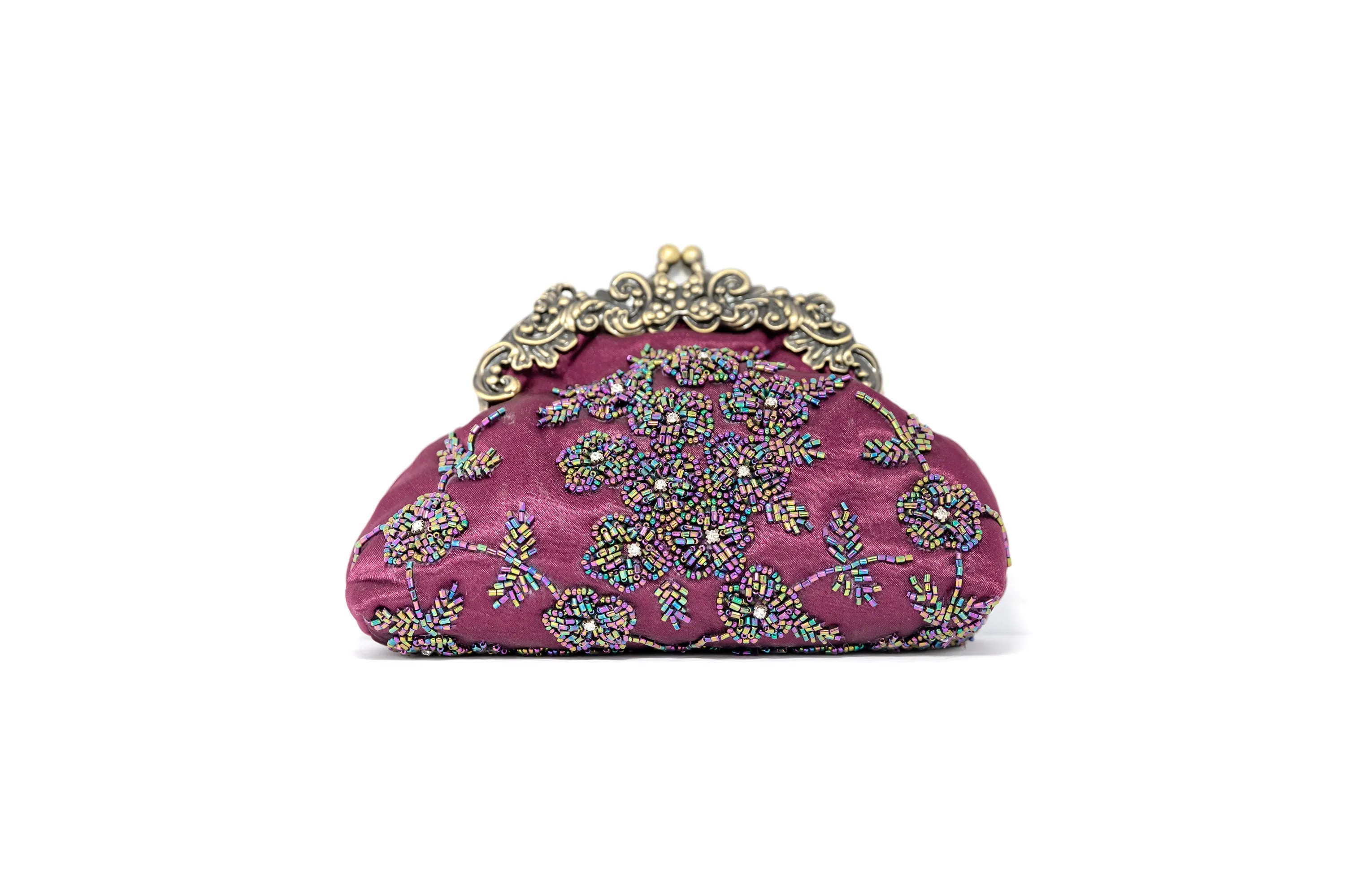 Embroidered Purple Clutch