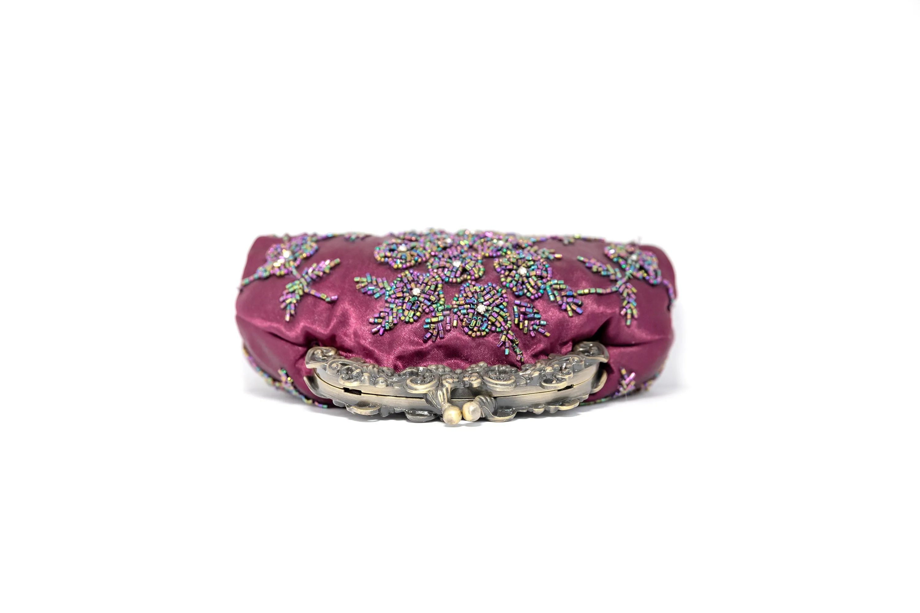 Embroidered Purple Clutch