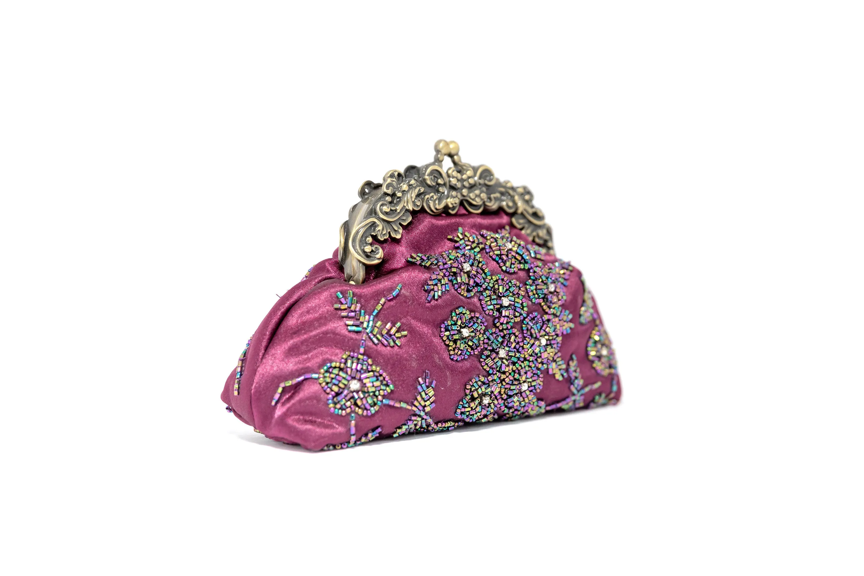 Embroidered Purple Clutch