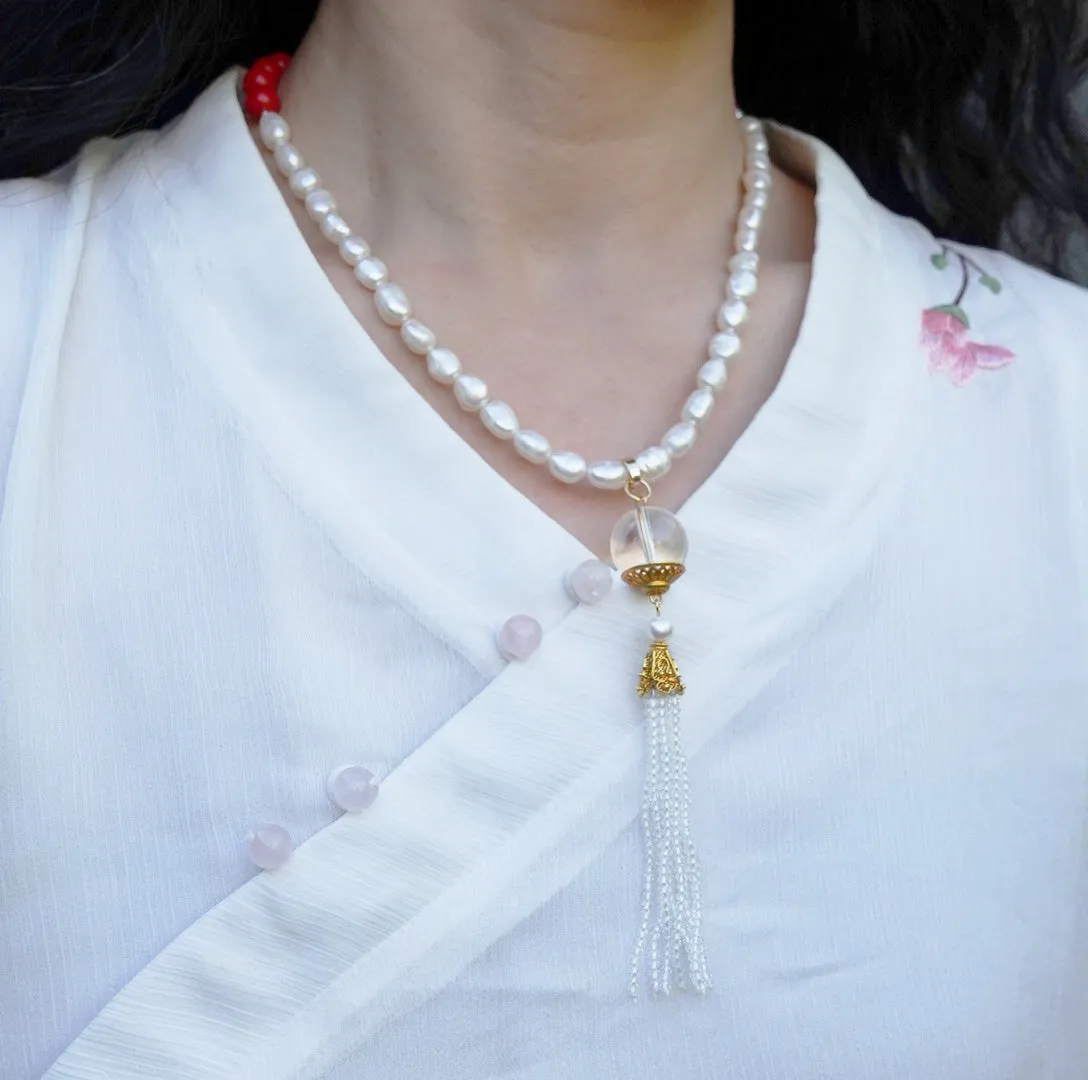 Emptiness Crystal Zircon Tassel Pendant