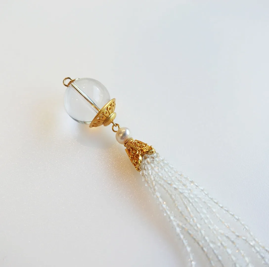 Emptiness Crystal Zircon Tassel Pendant