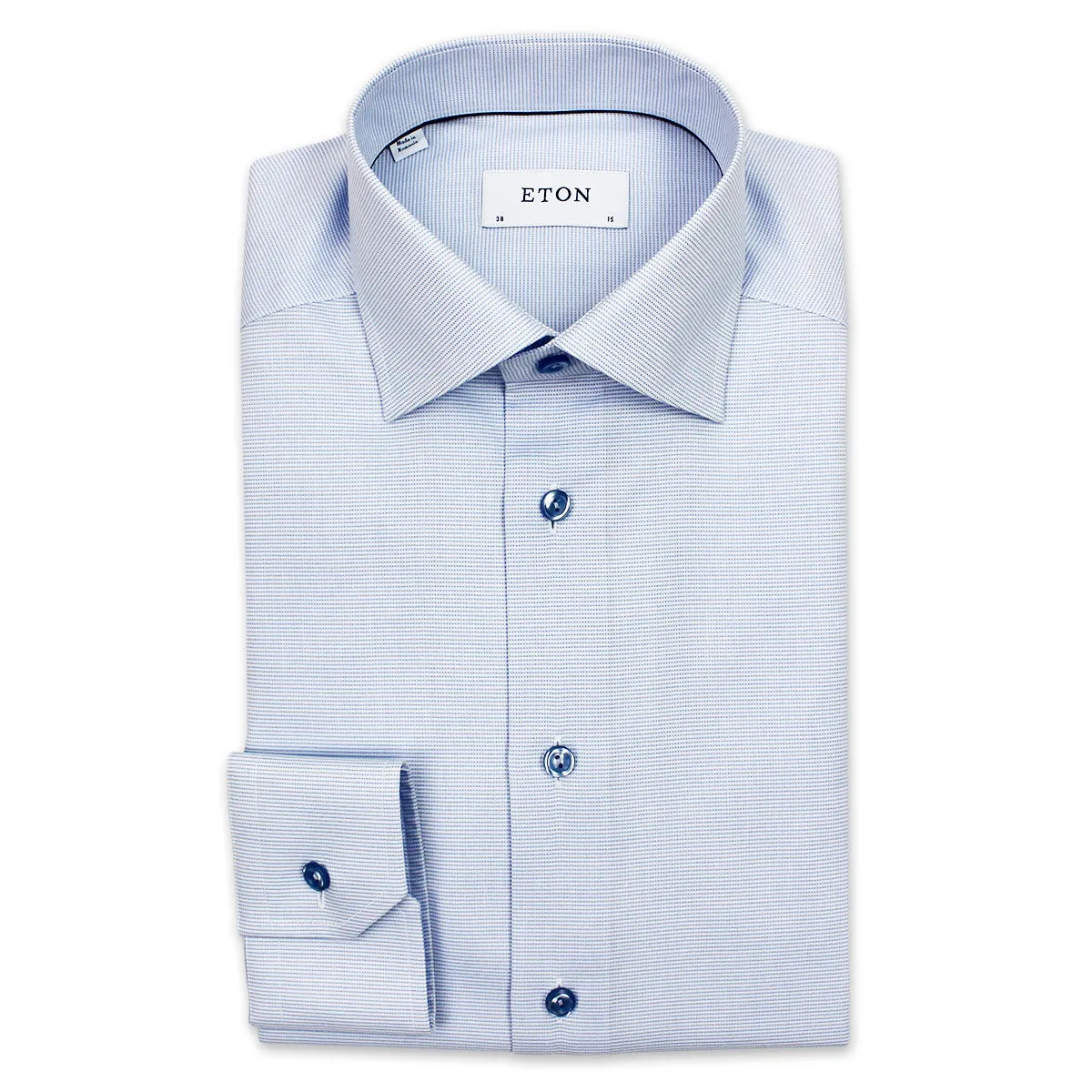 Eton - Slim Fit Micro Pattern Shirt in Blue