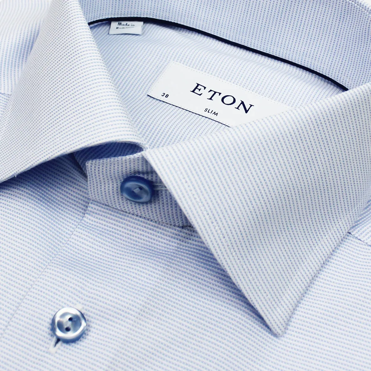 Eton - Slim Fit Micro Pattern Shirt in Blue