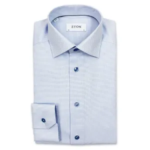 Eton - Slim Fit Micro Pattern Shirt in Blue