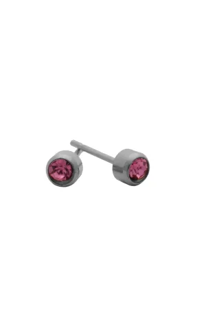 EURO 51301 Pink Rose Quartz Crystal October Birthstone Stainless Steel