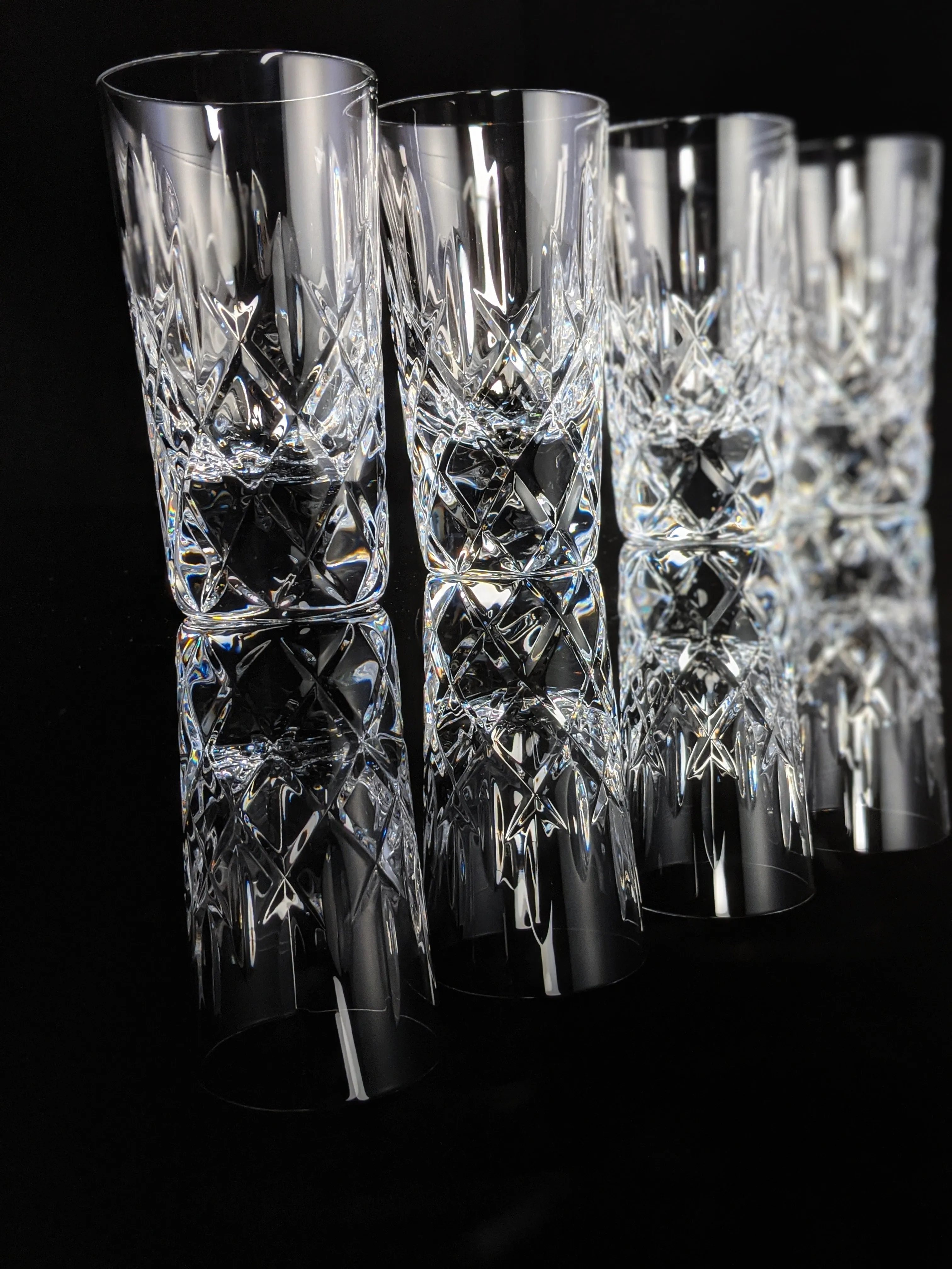 Faberge Vodka Clear Crystal Shot Glasses  Set of 4 NIB