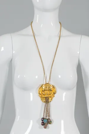 Face Relief Tassel Pendant