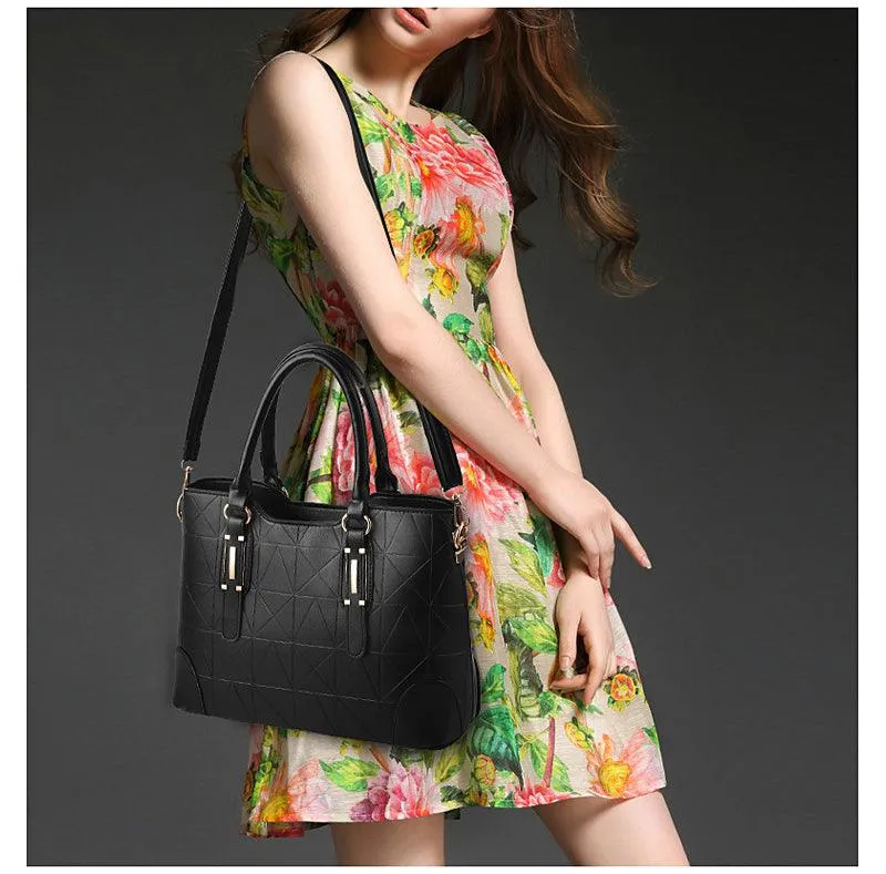 Fashion Unique 2 In 1 Patterned Leather Handbag - Red