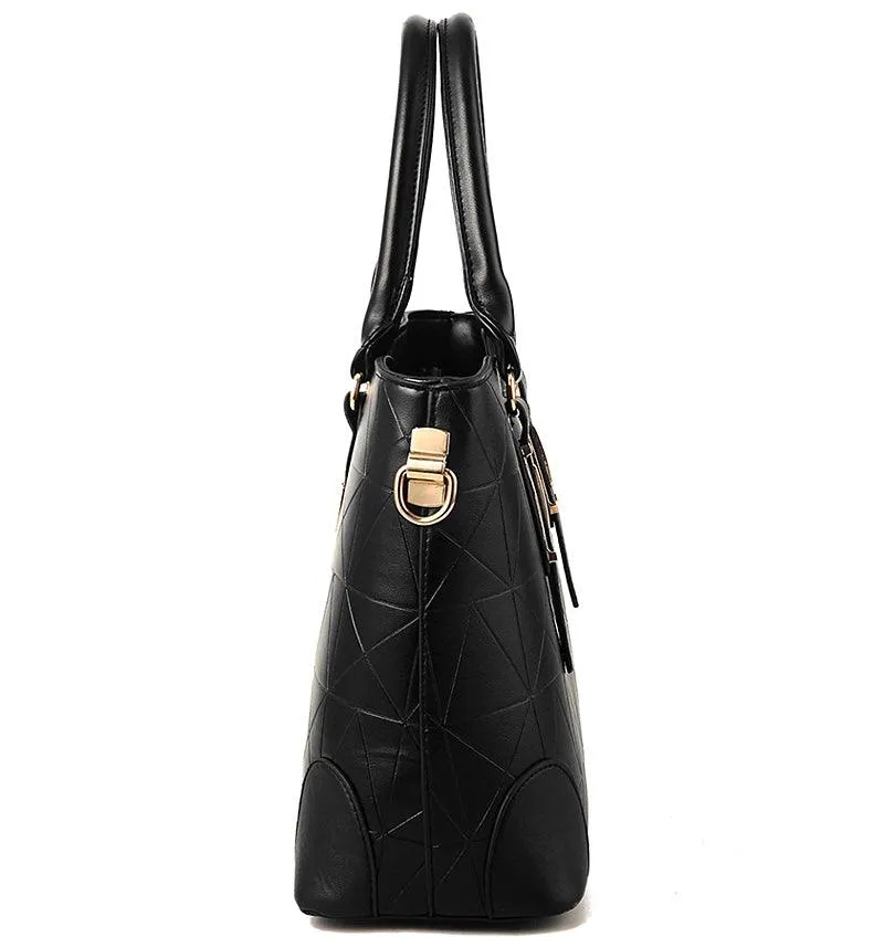 Fashion Unique 2 In 1 Patterned Leather Handbag - Red