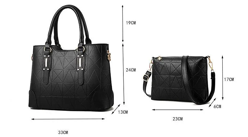 Fashion Unique 2 In 1 Patterned Leather Handbag - Red
